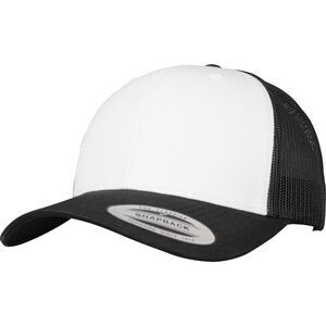 Flexfit By Yupoong Retro Trucker Colored Front Cap / Black/White/Black
